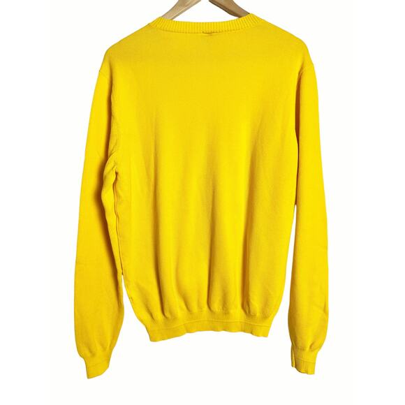 Eleventy Platinum Yellow Crewneck Cotton Long Sleeve Pullover Sweater Size M - Picture 2 of 6